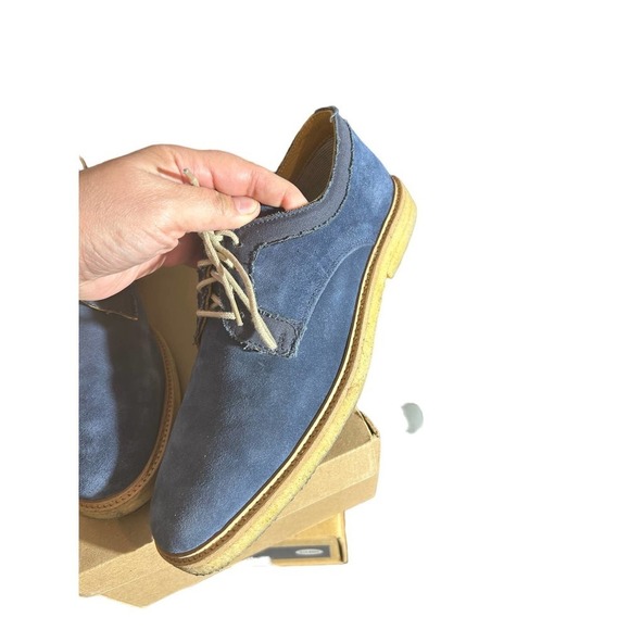 Bespoken Derby light navy blue suede shoes main image 6